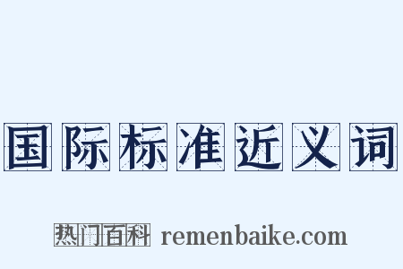 国际标准近义词是什么意思的图片